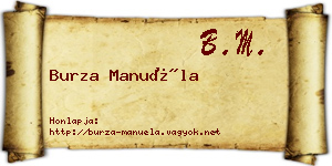 Burza Manuéla névjegykártya